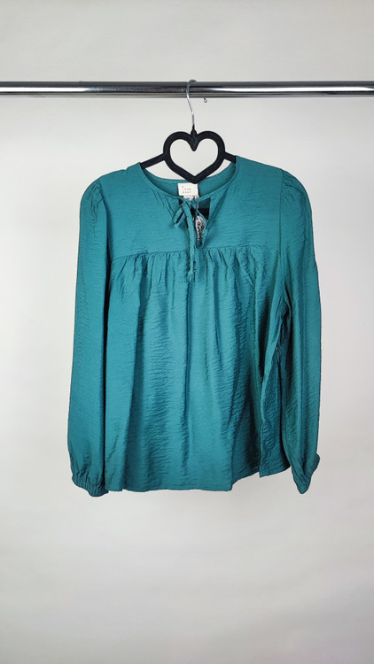 شومیز زنانه آستین بلند برند آمریکایی A New Day رنگ سبز کلهغازی استوک اروپایی گرید A