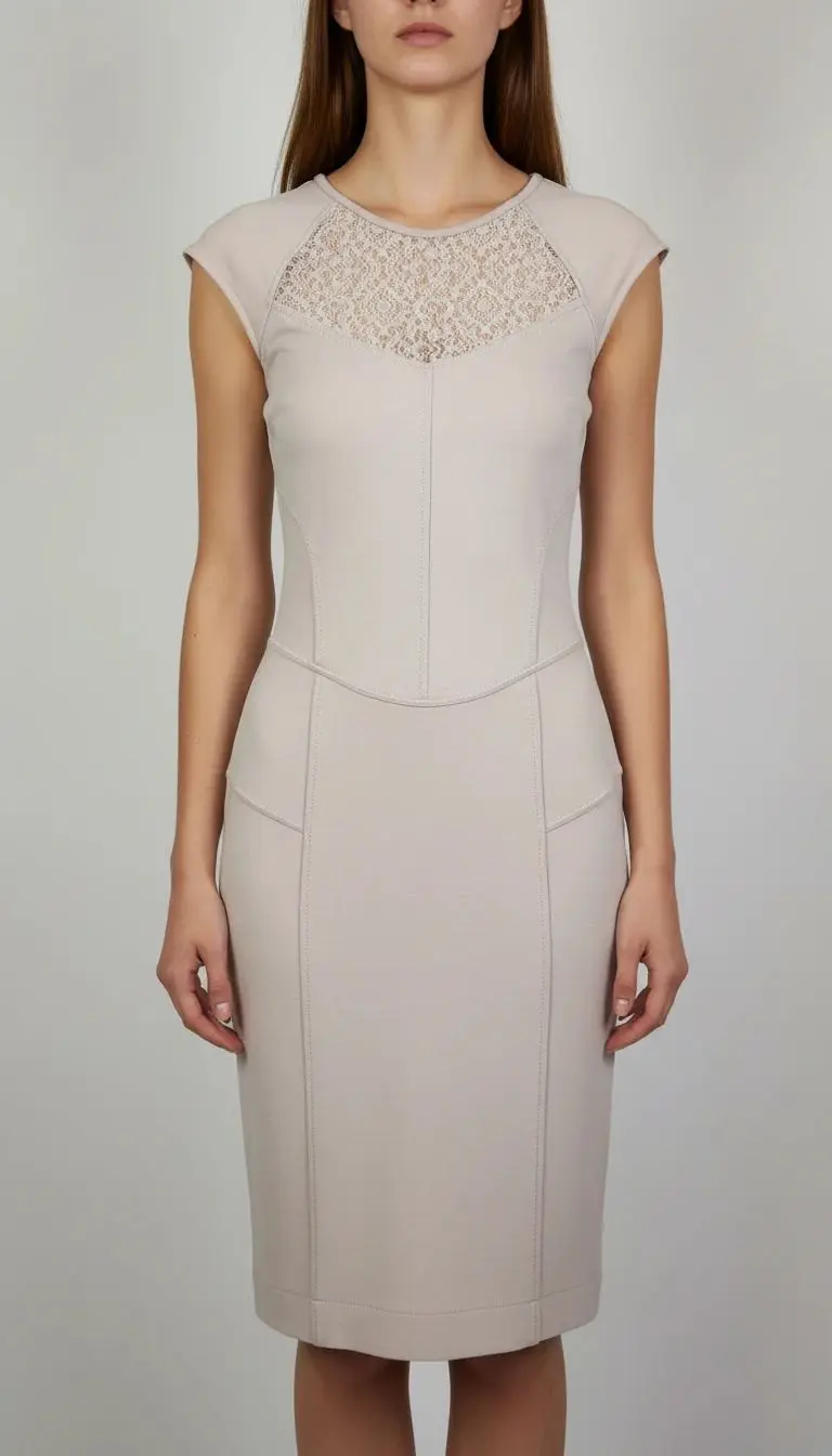 پیراهن مجلسی زنانه استوک کد ۹۵۰ | مدل ساده و شیک رنگ کرم روشن سایز ۳۶–۳۸ | زرماه گالری