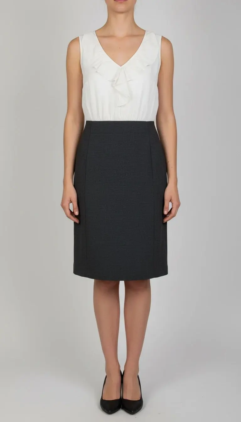 پیراهن زنانه استوک کد ۱۱۸۴ | پیراهن دو‌رنگ بدون‌آستین سایز ۳۸–۴۰ با فرم شیک و رسمی | زرماه گالری ✨🌿