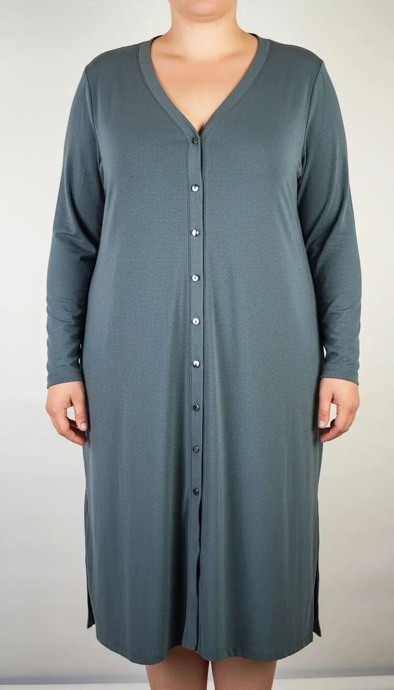 شومیز‌مانتوی زنانه طوسی‌سبز سایز بزرگ کد ۱۷۹۱ | استوک شیک و خوش‌فرم