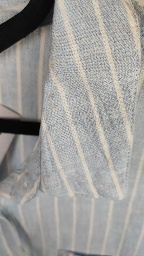 شومیز زنانه وارداتی استوک آبی روشن، آستین کوتاه، یقه ساده، تنخور آزاد و راحت، مناسب سایز ۴۸ تا ۵۰، مناسب استایل روزمره و نیمهرسمی.