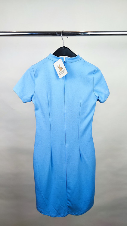 پیراهن مجلسی زنانه آبی روشن یقه ضربدری وارداتی کد