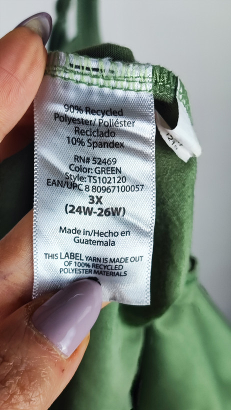 تاپ رکابی زنانه سایز بزرگ رنگ سبز زیتونی وارداتی کد ۲۰۸۹ * نمای تنخور: مدل تاپ نخی راحت و آزاد زنانه مناسب سایز ۴۸ و ۵۰ استوک