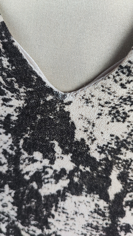 پیراهن کوتاه زنانه بدون آستین با طرح پوستماری قهوهای و کرم کد ۱۱۵۳ مناسب سایز ۳۸ و