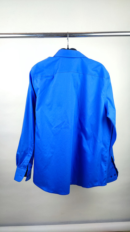 شومیز زنانه آبی کاربنی استوک برند جونز نیویورک سایز بزرگ مناسب استایل اداری و مجلسی