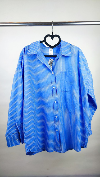 شومیز زنانه آبی راه راه برند Anko استوک اروپایی گرید A مناسب استایل کژوال و رسمی