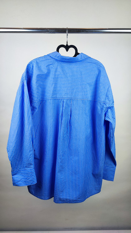 شومیز زنانه آبی راه راه برند Anko استوک اروپایی گرید A مناسب استایل کژوال و رسمی