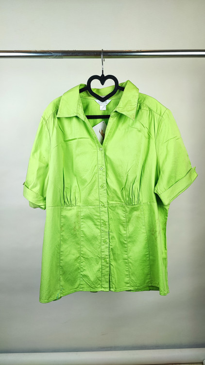 شومیز زنانه سایز بزرگ استوک برند C.J. Banks رنگ سبز روشن آستین کوتاه کد ۲۱۴۴ وارداتی