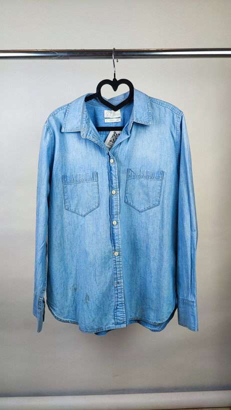 شومیز جین زنانه آبی روشن برند جی کرو J.Crew آستین بلند کد ۱۴۰۲ وارداتی استوک اروپایی