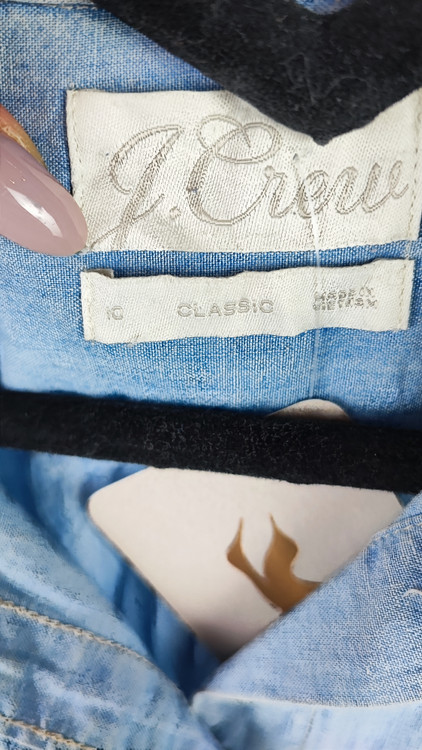 شومیز جین زنانه آبی روشن برند جی کرو J.Crew آستین بلند کد ۱۴۰۲ وارداتی استوک اروپایی