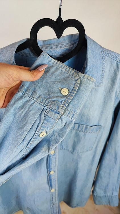 شومیز جین زنانه آبی روشن برند جی کرو J.Crew آستین بلند کد ۱۴۰۲ وارداتی استوک اروپایی