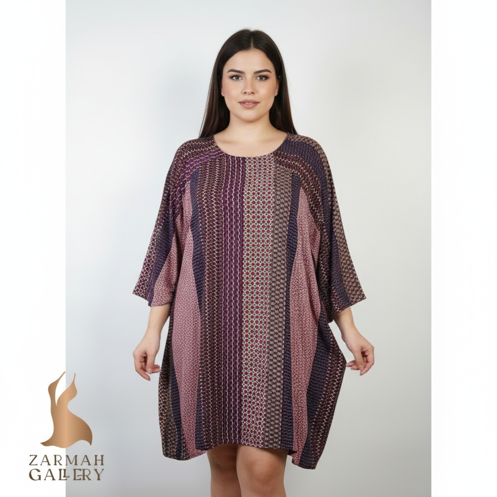 شومیز بلند زنانه برند easel طرحدار رنگی با جزئیات بند ضربدری پشت لباس کد ۲۱۰۹ وارداتی استوک