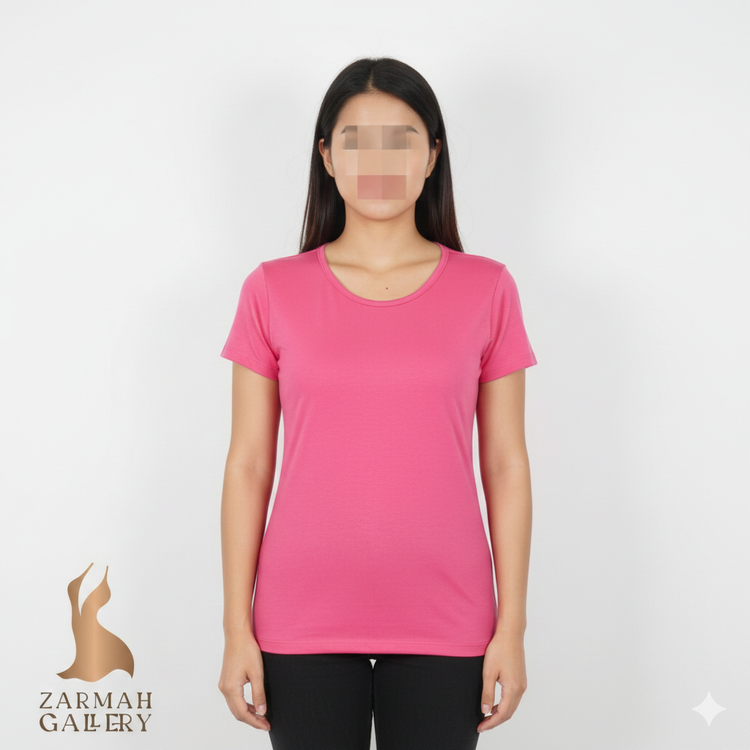 تیشرت زنانه صورتی برند FOX'S استوک اروپایی وارداتی تولید لهستان مناسب استایل روزمره