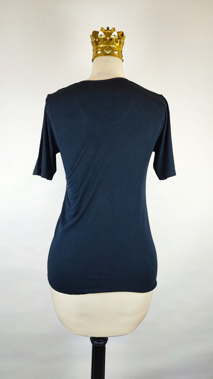 تیشرت مشکی زنانه برند مکس کوکوس استوک وارداتی یقه گرد آستین کوتاه با پارچه ریون بامبو