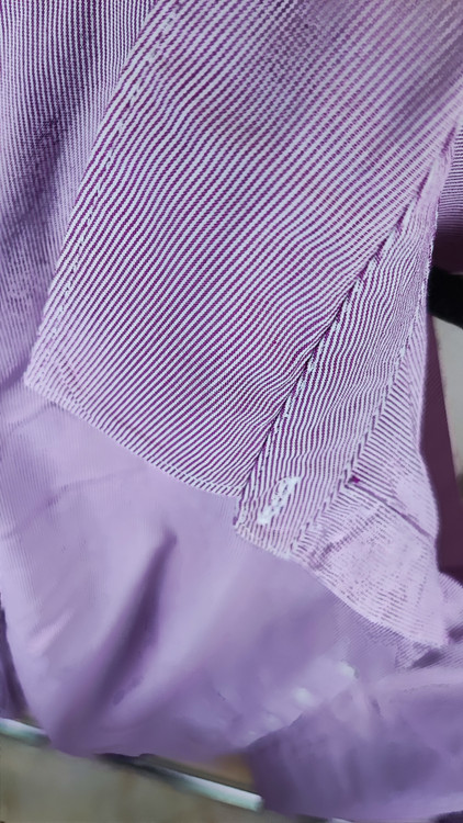 شومیز زنانه سایز بزرگ استوک اروپایی برند Apt. 9 رنگ بنفش راهراه ریز مناسب استایل کژوال و رسمی