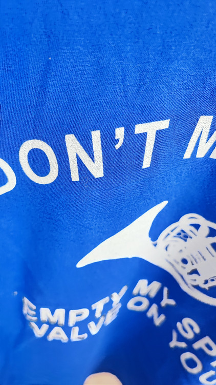 تیشرت آبی زنانه ۱۰۰٪ پنبه برند Port & Company با طرح چاپی دونت میک می سایز S مناسب استایل اسپرت