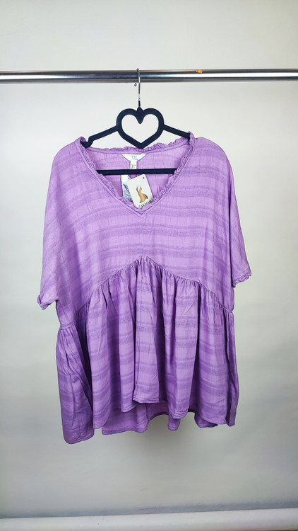 شومیز زنانه مجلسی برند Time and Tru رنگ بنفش روشن یاسی کد ۲۲۵۶ استایل آزاد و خنک