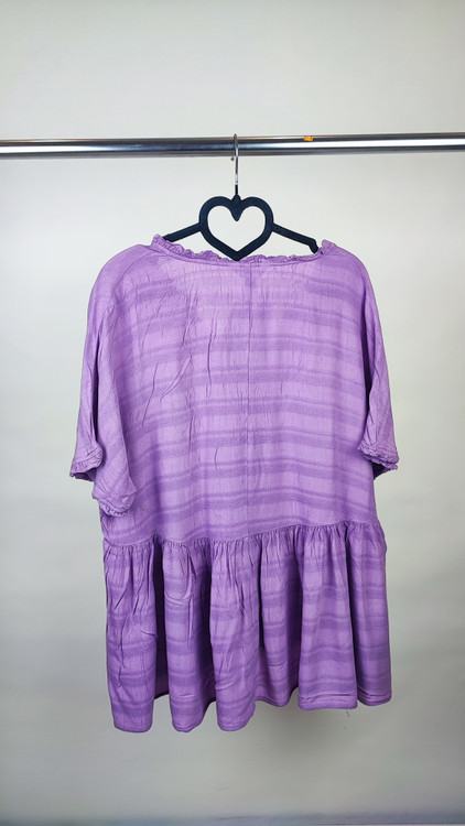 شومیز زنانه مجلسی برند Time and Tru رنگ بنفش روشن یاسی کد ۲۲۵۶ استایل آزاد و خنک