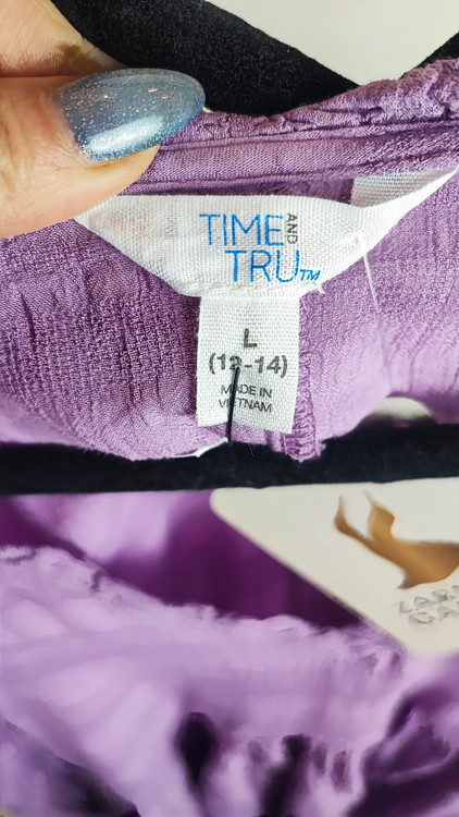 شومیز زنانه مجلسی برند Time and Tru رنگ بنفش روشن یاسی کد ۲۲۵۶ استایل آزاد و خنک