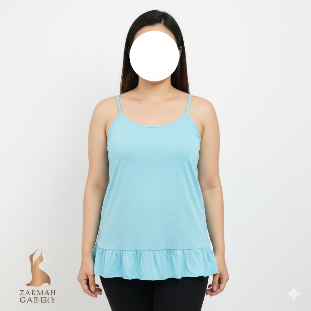 تاپ زنانه راحتی برند سکرت ترژرز رنگ آبی روشن مدل پایین چیندار استوک وارداتی