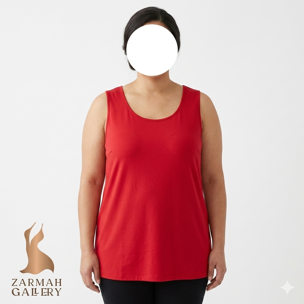 تاپ زنانه سایز بزرگ برند کترینز رنگ قرمز استوک اروپایی گرید A کد ۲۰۷۱ مناسب استایل روزمره