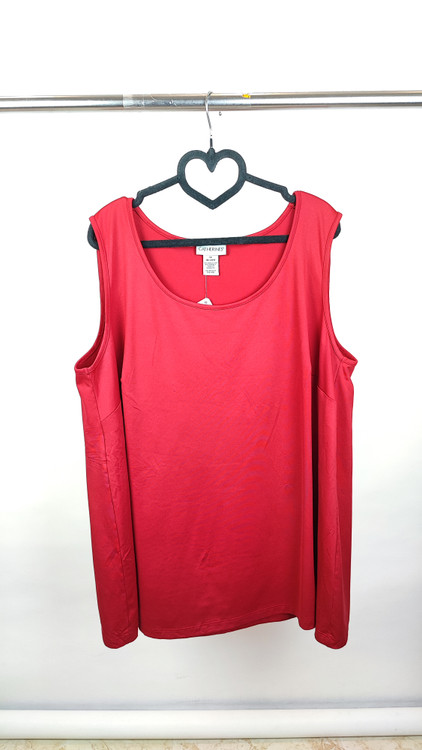 تاپ زنانه سایز بزرگ برند کترینز رنگ قرمز استوک اروپایی گرید A کد ۲۰۷۱ مناسب استایل روزمره