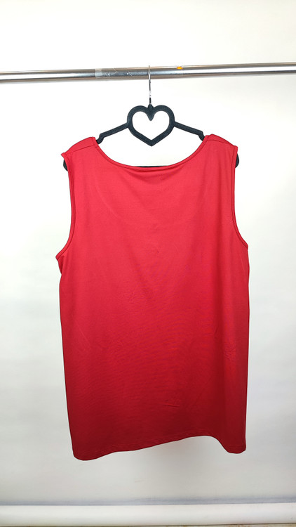 تاپ زنانه سایز بزرگ برند کترینز رنگ قرمز استوک اروپایی گرید A کد ۲۰۷۱ مناسب استایل روزمره