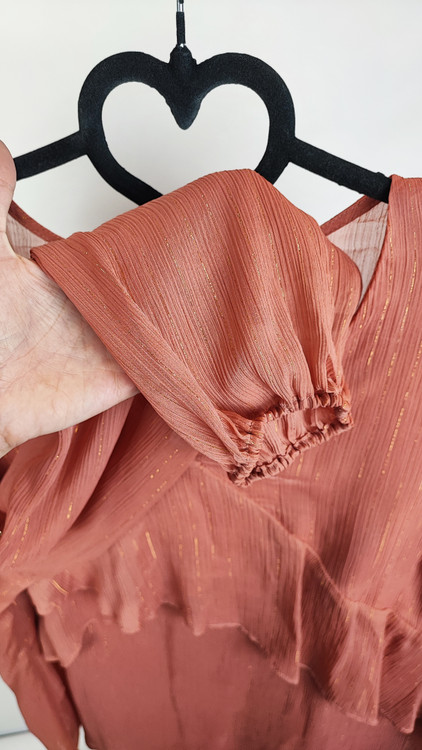 شومیز زنانه سایز بزرگ برند Zac & Rachel رنگ گلبهی لمهدار استوک اروپایی گرید A کد ۲۰۷۴