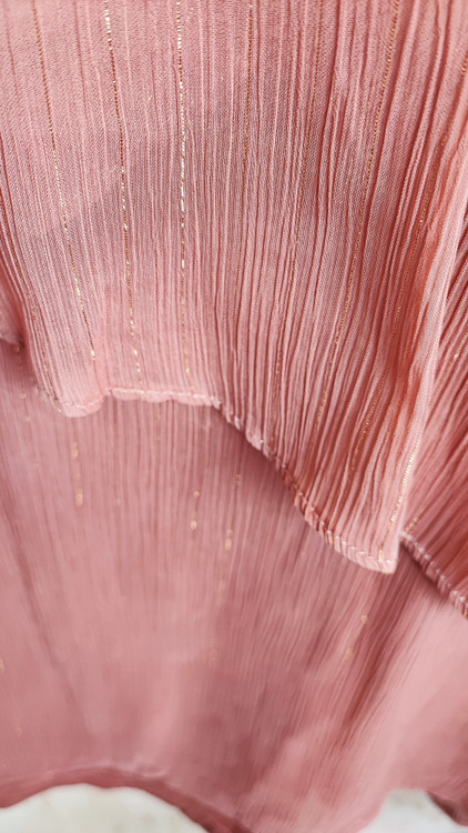 شومیز زنانه سایز بزرگ برند Zac & Rachel رنگ گلبهی لمهدار استوک اروپایی گرید A کد ۲۰۷۴