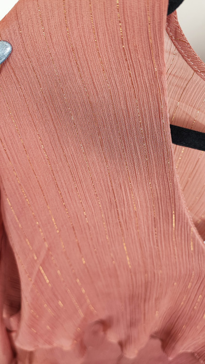 شومیز زنانه سایز بزرگ برند Zac & Rachel رنگ گلبهی لمهدار استوک اروپایی گرید A کد ۲۰۷۴