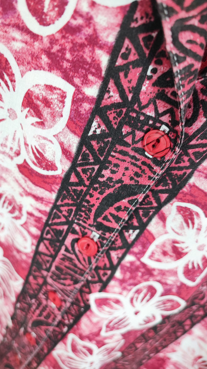 شومیز زنانه سایز بزرگ استوک وارداتی برند Tapestry طرح گلدار قرمز و مشکی مدل هاوایی