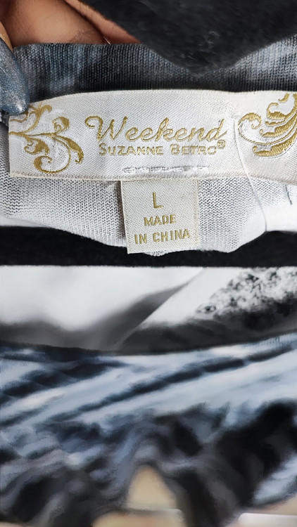 شومیز زنانه سایز بزرگ برند سوزان بترو رنگ سرمهای سفید ابروبادی مدل آستین کوتاه مناسب استایل روزمره