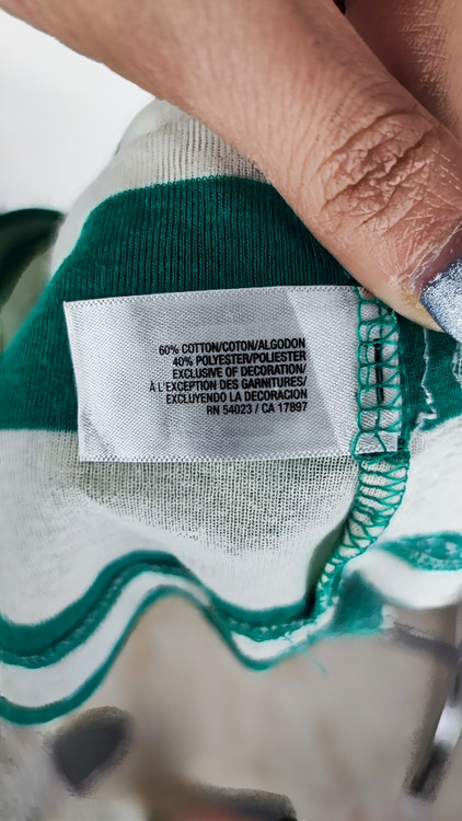 تاپ رکابی زنانه استوک اورجینال برند اولد نیوی رنگ سبز سفید راهراه مناسب سایز ریز