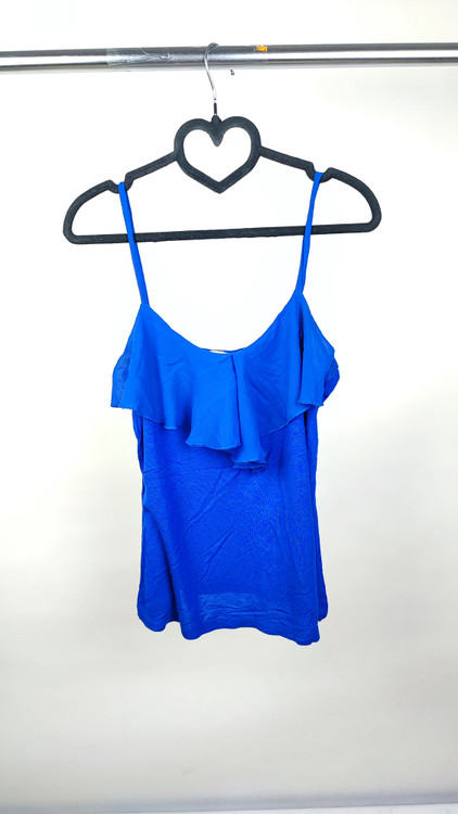 تاپ زنانه بند نازک آبی کاربنی برند Ambiance استوک وارداتی مناسب سایز ۳۶ و ۳۸