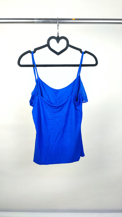 تاپ زنانه بند نازک آبی کاربنی برند Ambiance استوک وارداتی مناسب سایز ۳۶ و ۳۸