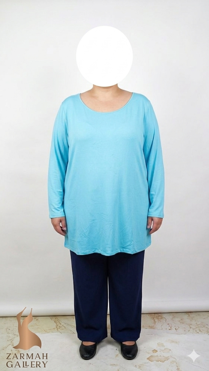 شومیز زنانه سایز بزرگ برند جسیکا لندن رنگ آبی روشن استوک وارداتی کد ۱۷۷۸ >