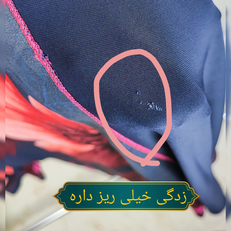 شومیز زنانه سایزبزرگ رنگ سرمهای با گلهای بزرگ نارنجی استوک خارجی