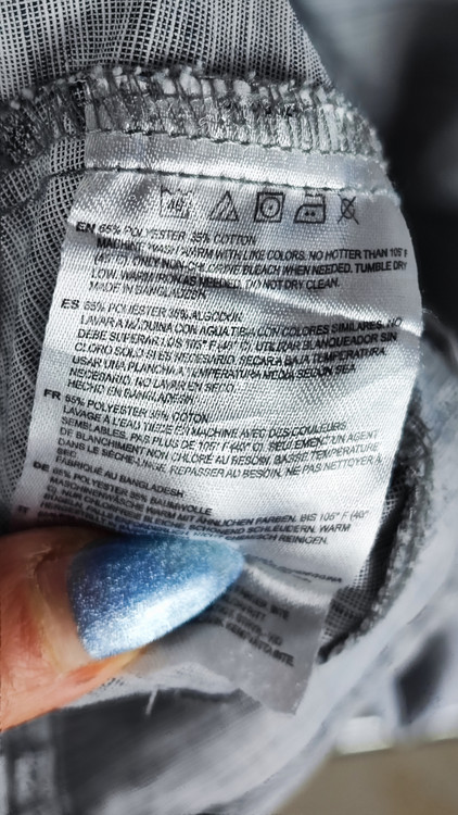 شومیز سایزبزرگ زنانه آستین کوتاه استوک اروپا کد ۲۲۱۲ رنگ طوسی با بافت پارچه Melange نمای کامل