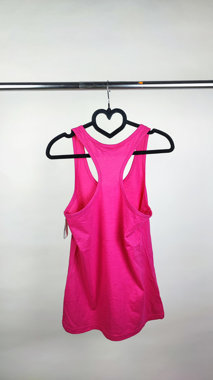 تاپ زنانه استوک خارجی برند کاٹن هریتیج رنگ صورتی سرخابی با لوگوی هاوایی مناسب سایز ۳۶ و