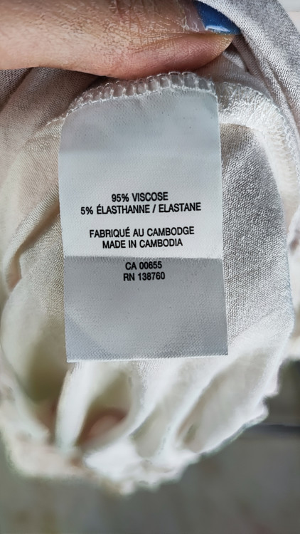 تیشرت زنانه وارداتی استوک برند Reitmans سایز بزرگ رنگ صورتی-سفید ابروبادی با چاپ نخل مدل Sun and Fun