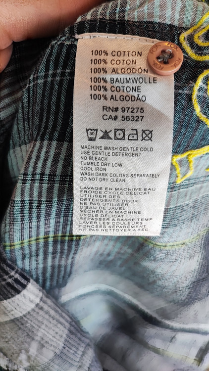 شومیز چهارخونه زنانه نخی برند فاکس رنگ سبز آبی و طوسی استوک اورجینال مناسب استایل کژوال