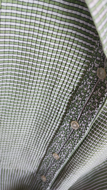 شومیز زنانه استوک برند جونز نیویورک رنگ سبز ملایم راه راه ۱۰۰ درصد پنبه مدل کلاسیک