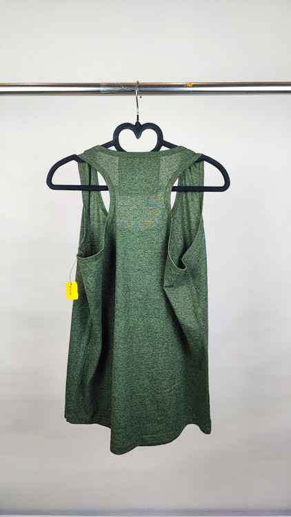 تاپ زنانه استوک وارداتی برند Tamarindo رنگ سبز یشمی ملانژ سایز لارج با چاپ "Pura Vida" و طرح لاکپشت