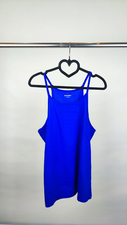 تاپ بنددار زنانه برند اولد نیوی (Old Navy) آبی رنگ جنس نخی مناسب سایز ۴۰-۴۲ استوک وارداتی