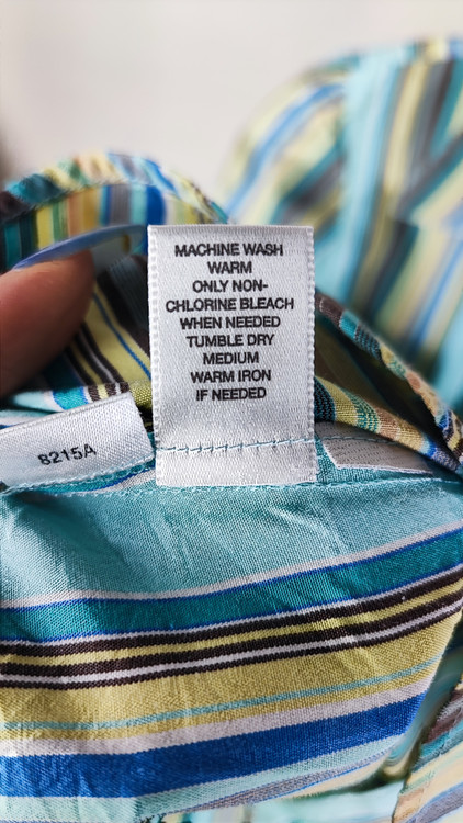 شومیز زنانه آستین کوتاه راهراه رنگی (آبی، زرد، قهوهای) برند لاُفت استوک اروپایی گرید