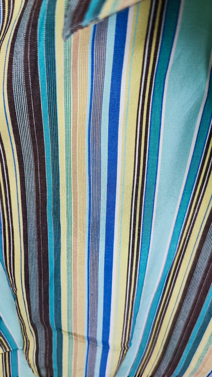 شومیز زنانه آستین کوتاه راهراه رنگی (آبی، زرد، قهوهای) برند لاُفت استوک اروپایی گرید