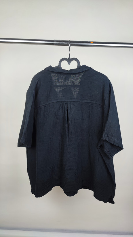 شومیز آستین کوتاه زنانه سایز بزرگ برند Old Navy رنگ مشکی جنس نخی مناسب استایل روزمره و تابستانی