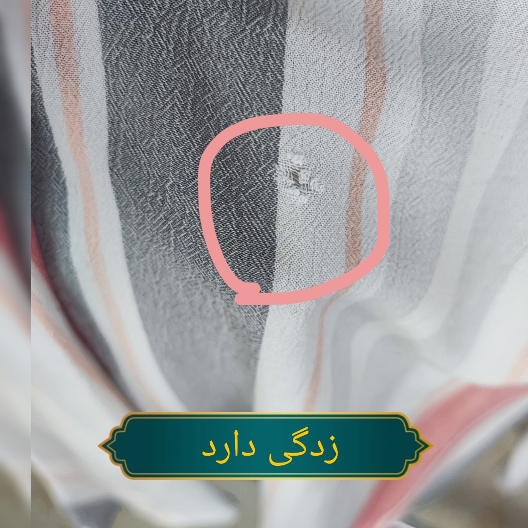 تاپ زنانه سایزبزرگ برند خارجی تورید رنگ راه راه صورتی و طوسی استوک وارداتی زرماه گالری