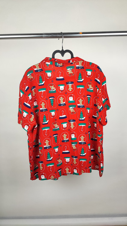 ست شومیز و شلوار راحتی زنانه قرمز طرح کریسمس برند Brilliant Basics وارداتی سایز بزرگ