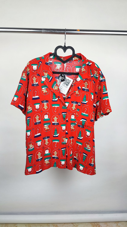 ست شومیز و شلوار راحتی زنانه قرمز طرح کریسمس برند Brilliant Basics وارداتی سایز بزرگ